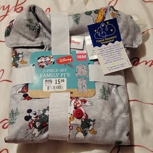 Disney Gray Pajama Set with Mickey and Friends